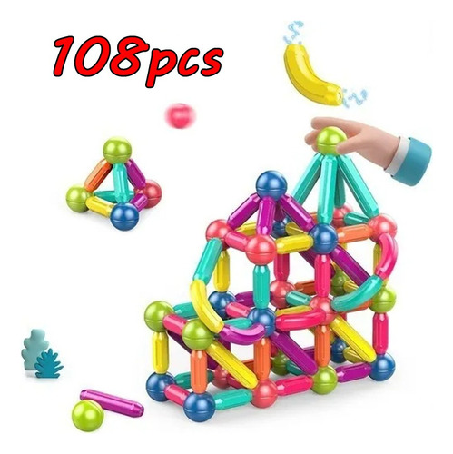 108pcs Big Size Do Magnetic Stick Blocos Do Construção Ímãs