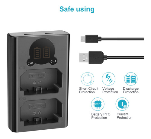 Imagen 3 de 7 de Neewer Cargador Doble Usb Para Batería Sony Np-fz100