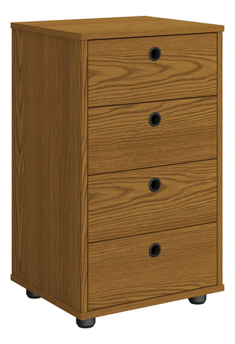 Mesa De Cabeceira Para Quarto Classic Gaveteiro Mini Comoda Escritorio Organizador Multiuso Acabamento Brilhante - Mega Moveis Cor Freijo