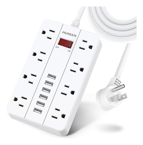 Hunian - Protector De Sobretensiones Con 6 Usb, Cable De Ext