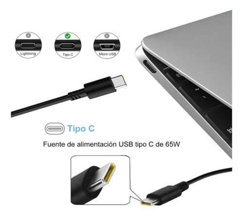 Cargador Universal Para Todos Los Tipo C De 65w 20v 3.25a