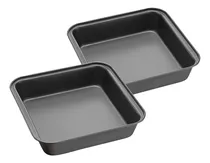 Comprar Asadera Bandeja Honda Antiadherente Cuadrada Cocina X2 Color Gris Oscuro