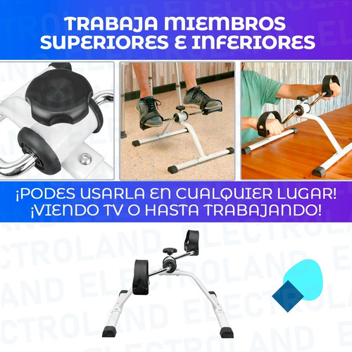 Imagen 5 de 10 de Bicicleta Fija Pedalera Rehabilita Piernas Y Brazos Pleg Loc