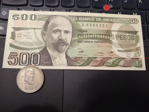 Billete Y Moneda 500 Pesos Madero 