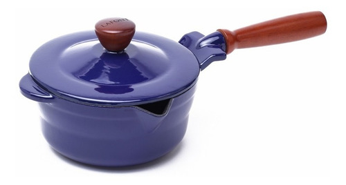 Olla Salsera Premium Hierro Fundido Esmaltado Lafont 1.9 Lts Color Azul