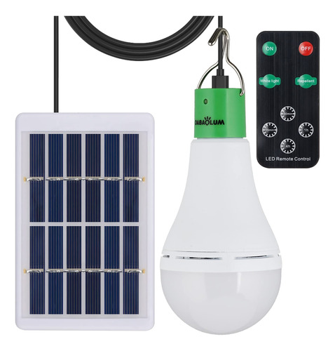 Bombilla Solar Recargabl Control Remoto Emergencia Usb 9 W 5