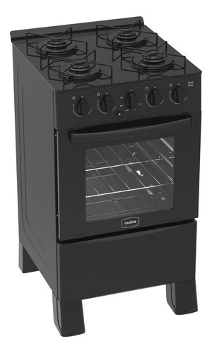 Fogão 4 Bocas Ares Glass Realce A Gás Preto Automático 50l