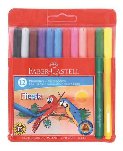 Faber-castell Marcadores Fiesta - 12 Colores - Mosca