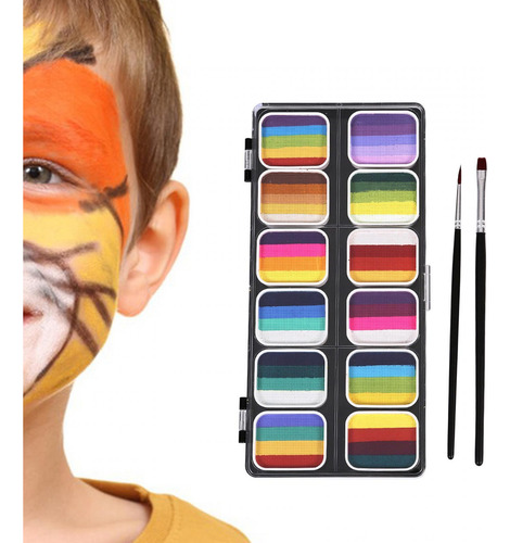 Face Body Paint Kit 12 Pinturas A Base De Agua Para Fiestas