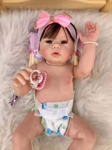 Bebê Reborn Abigail Faz XIXI Pode Banhar Cabelo Fio A Fio - Bolsa  Maternidade