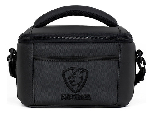 Bolsa Fit Térmica Black Luxo Multiuso Confortável Unissex Cor Preto Correia De Ombro Preto Desenho Do Tecido Logo