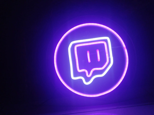 Letrero Led Neón Flex Logo Twitch 25cm X 25cm