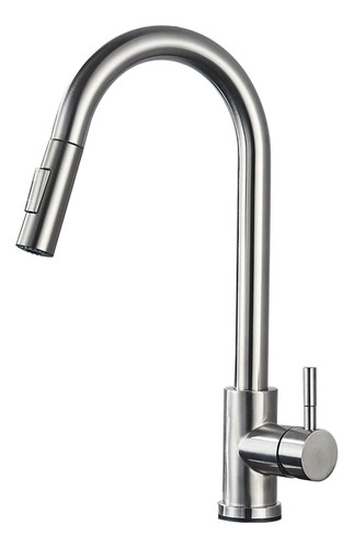 Grifo Mezclador De Cocina Monomando Extraíble De Acero Inox