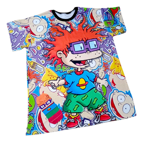 Remera Personajes + Medias Soquetes Algodon Premiun