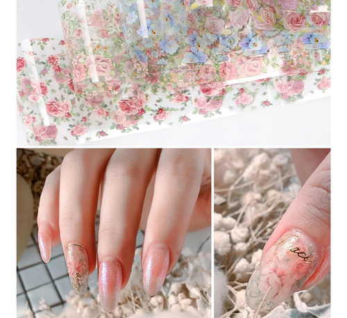 Calcomanías De Diseño De Uñas De Flores, Calcomanías De Enca
