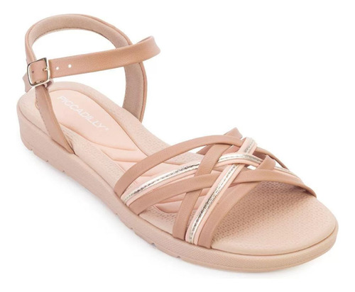 Sandália Slide Anabela 410026 Rose Conforto Piccadilly 