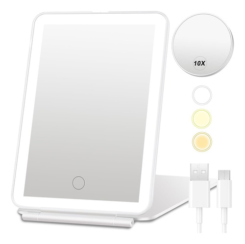 Espejo De Maquillaje Iluminado Con Luces Led Recargables Con