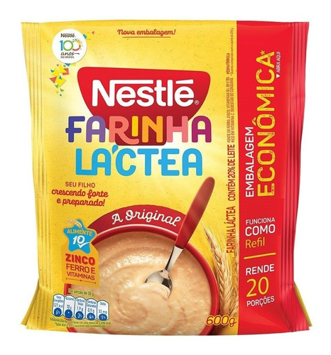 Farinha Láctea Nestlé Tradicional 600g - Embalagem Com 9 Uni
