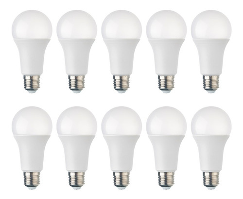 Pack 10 Ampolletas Led Clásico E27 15w Luz Cálida/fría 