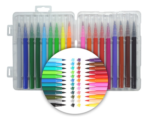 Set X 18 Marcadores Punta Pincel Color Brush Arte Dibujo