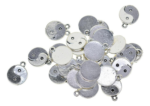 30 Pçs Tibetano Prata Yin Yang Tai Chi Taiji Zen Mini