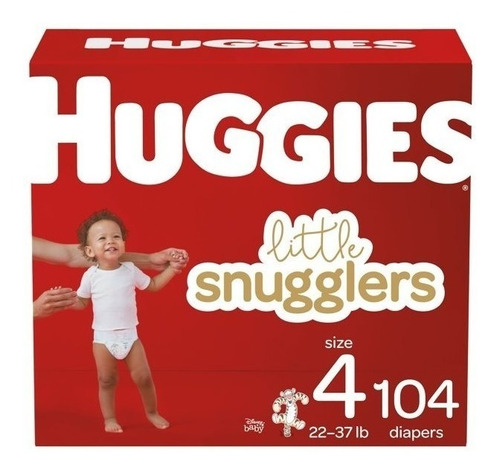 Huggies Little Snugglers Pañales Tamaño 4, 104 Unidades
