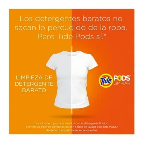 Detergente De Ropa Tide 3 En 1 Pods 16 Cápsulas.