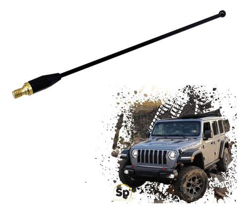 Antena Jeep Radio 17cm Wrangler Jk Sahara Rubicon Negro