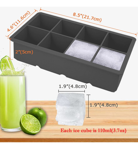 Bandeja Grande Para Cubitos De Hielo, Paquete De 4 Moldes