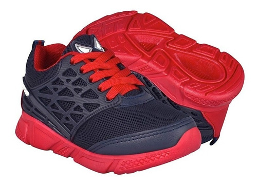 Tenis Casuales Para Niño What´s Up 173303 Marino Rojo