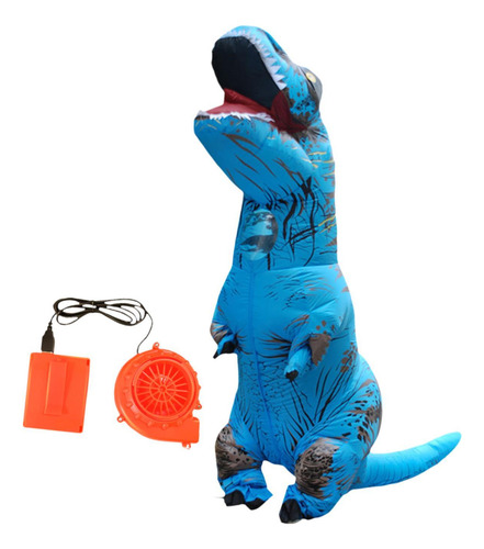 Disfraz De Dinosaurio Inflable, Disfraz Con Adultos Azul