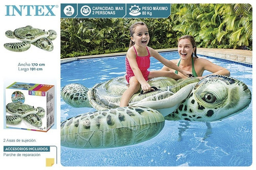 Inflable En Forma De Tortuga Para Alberca Intex Verde 57555 Verde