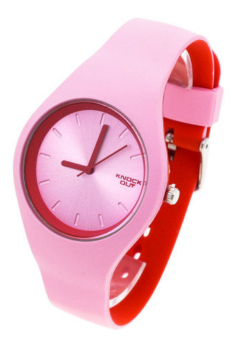 Reloj Knock Out Mujer 8470 Silicona Wr Bicolor Colores