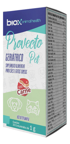 Biox Provecto Pet 30comp Suplemento Geriátrico Perros Gatos