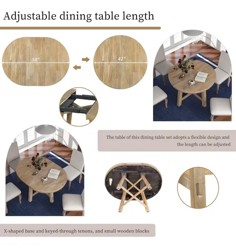 Mesa De Comedor Redonda Lumisol Con Hoja Extensible 42-58