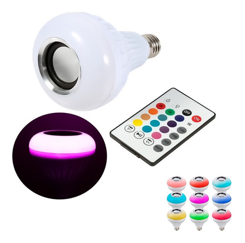 Imagen 1 de 7 de Foco Parlant Bluetooth Multicolor Led Inteligent  Control   