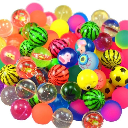 25 Pelotas Saltarinas Surtidas 25mm Sopresa Juego Niños