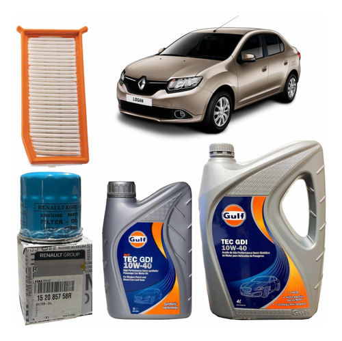 Kit Service X2 Filtros Orig+ Aceite 10w40 Renault Logan 2020