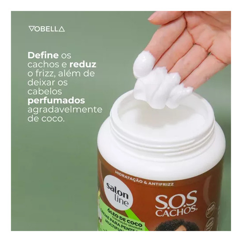 Creme De Pentear Multifuncional 1kg Sos Cachos Salon Line