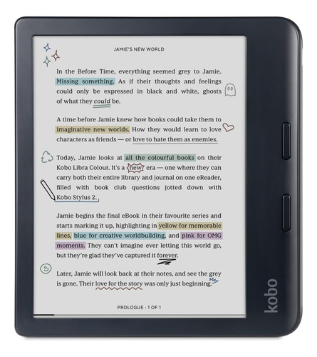 Ereader Kobo Libra En Color Negro Con Funda Waterpro De 32 G