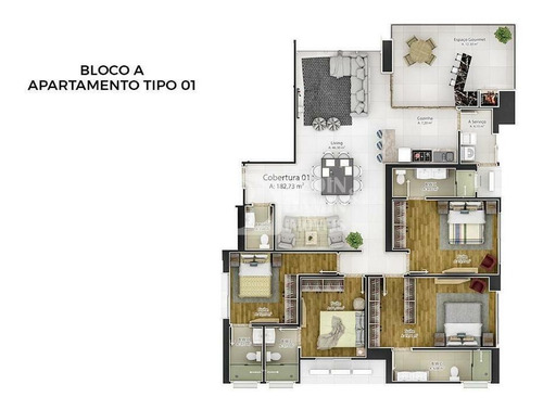 Imagem 3 de 15 de Apartamento 04 Suítes Alto Padrão Amplo Lazer - 00300