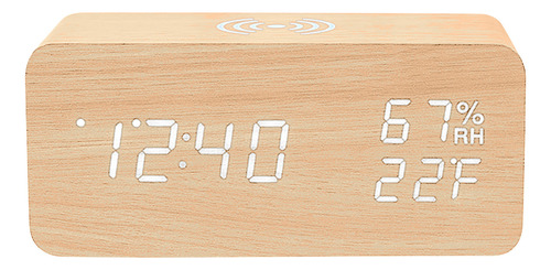 Reloj Despertador Digital Con Carga Inalámbrica Y Temperatur