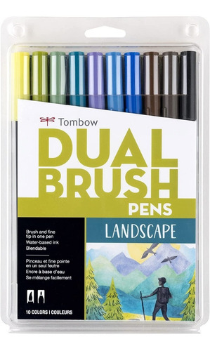 10 Marcadores Tombow Dual Brush / Landscape Paisajes