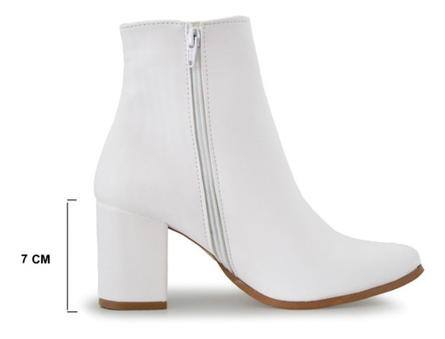 Botines Blancos Mujer Con Tacón Pisanto