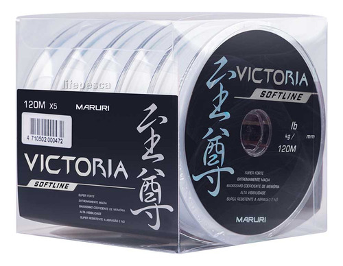 5 Linhas Mono Victoria Softline 0,33mm 16,1lb/7,3kg - 5x120m Cor Branca