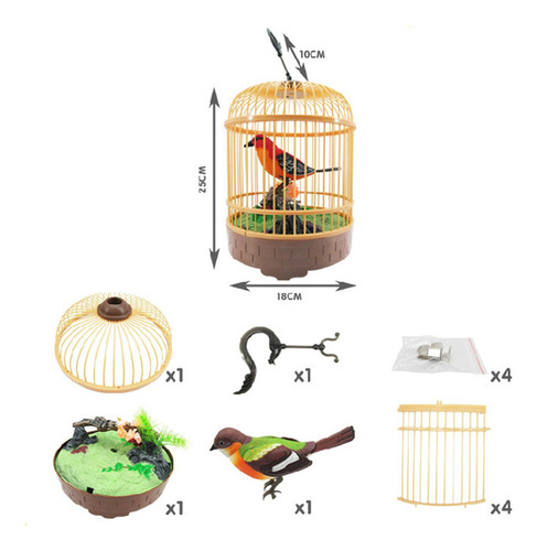 Hermosa Decoración Cantando Y Chirping Jaula De Pájaros
