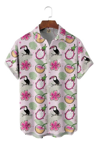 Gh Camisa Hawaiana Unisex Tropical Parrot, Camisa Playa P