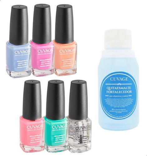 Combo Esmaltes De Uñas Tradicional 7 Art. Top Coat Removedor