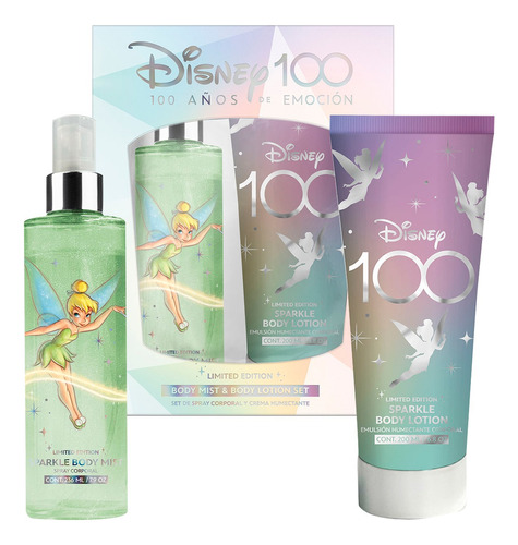 Kit Crema Corporal Y Loción Colección Campanita Disney 100