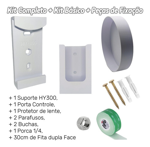 Kit Suporte Para Projetor Hy300 Parede Teto E Tripé 3 Peças